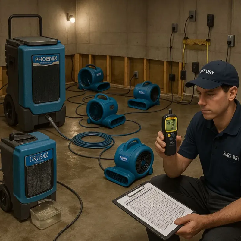 Structural Drying and Dehumidification process in Leipsic, OH